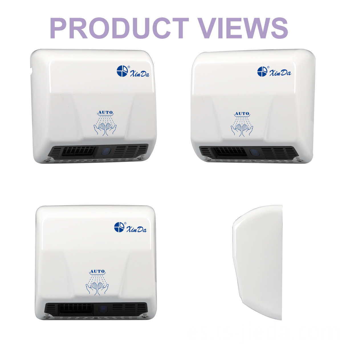 Secador de manos en polvo blanco para baño Powder white hand dryer for bathroom